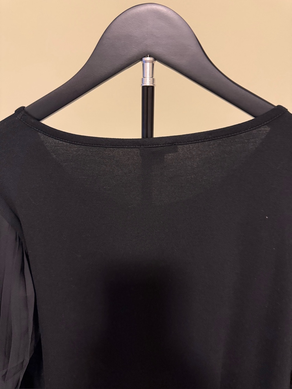 NWT Talbots Black Long Pleated-Sleeve Scoop Neck Pullover SZ L (19.5" P2P) - Picture 7 of 10